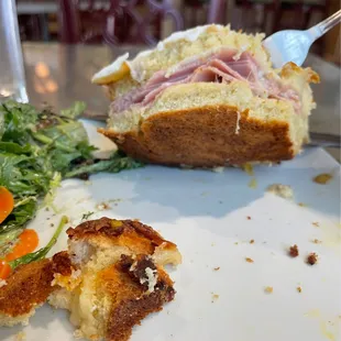 Waaay over baked bread of the Croque Madame