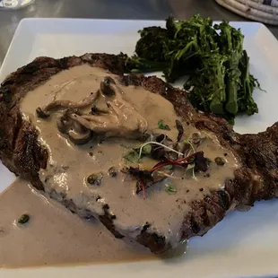 Steak Frites (sub broccolini for fries)