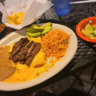 a plate of mexican food