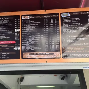 2015 board menu