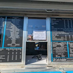 menus on the window