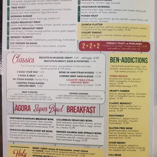 Menu as of 4/21/2023