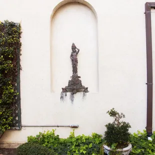 Buddha statue in courtyard