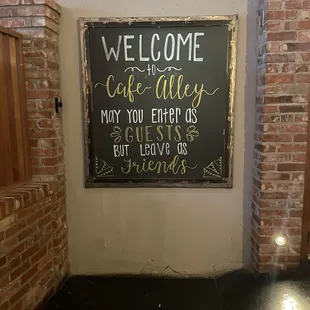 Cute sign at the entry