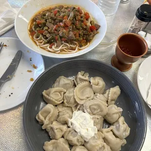 2. Lagman (Asian style noodles) 1. Pelmeni (beef dumplings with sour cream)