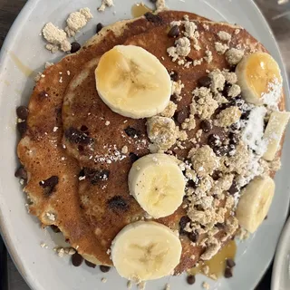 Chocolate Halva Banana Pancakes