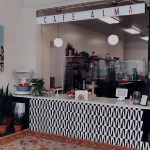 the interior of a coffee shop