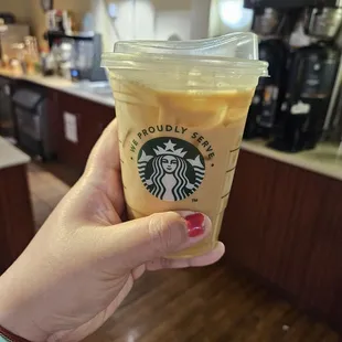 Iced Pistachio Latte. Kinda ehh on the pistachio flavor ):