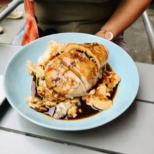 a plate of food on a table