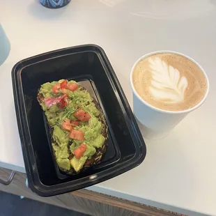 Madagascar Vanilla Latte avocado toast