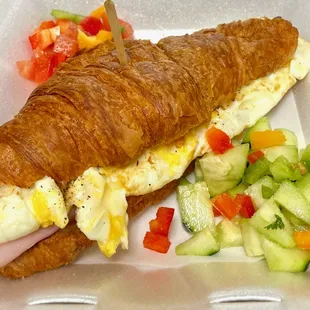 Ham ans Cheese Croissant with Eggs