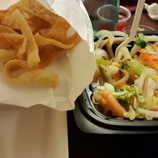 "Crispy chow mein" they kept telling me the wontons are flat noddles!