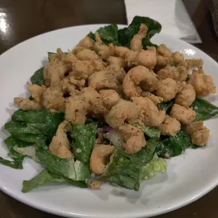 Fried Crawfish over double house salad. More crawfish than salad. I approve.