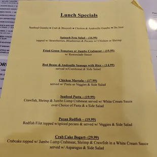 Lunch specials!
