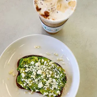 Avocado Toast and Iced Latte