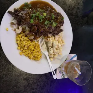 Braised Beef with Mashed Potatoes made to order and delicious beyond words. Five stars for the kitchen too!