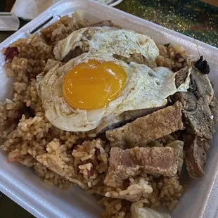 Pork chop and fried rice