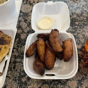 Platanos fritos con crema
