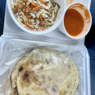Fried Pork, Cheese and Beans Pupusa