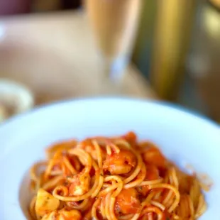 Spaghetti con Scampi