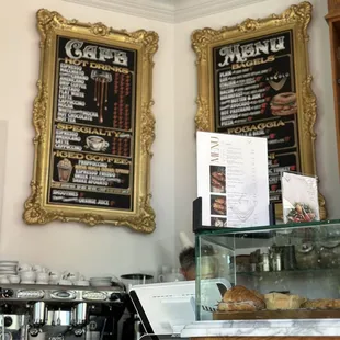 menus on the wall