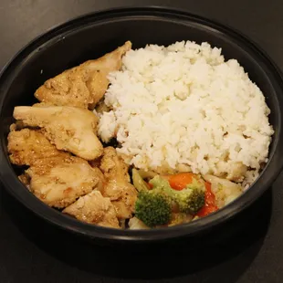 chicken teriyaki, you can choose white rice or brown rice!