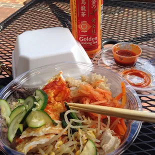 Bibimbap w chicken and brown rice.