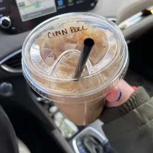 Iced cinnamon roll latte