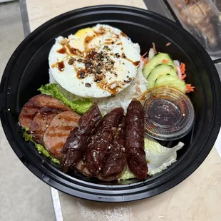 Spam, Eggs, Chinese Sausage Rice Plate