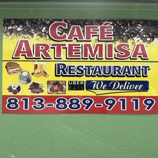 a sign for a restaurant