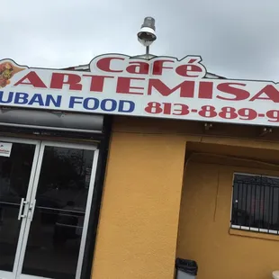 the front of the restaurant