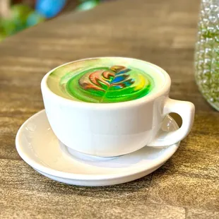 There she is in all her glory. The rainbow matcha latte.