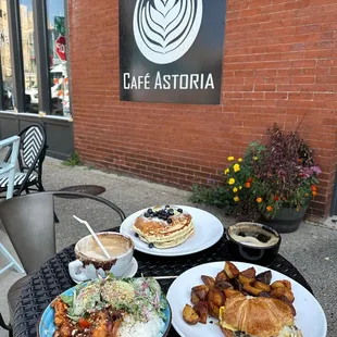 Brunch at Cafe Astoria. Lemon Ricotta pancakes.