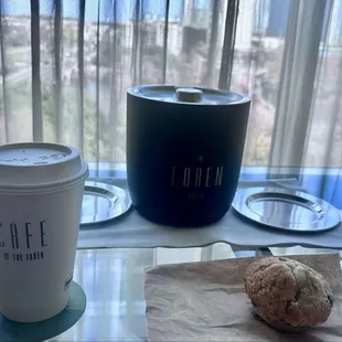 Cappuccino and gluten free blueberry muffin