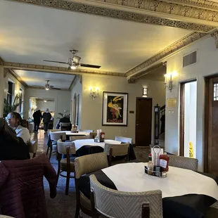 people sitting at tables