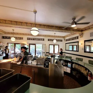customers working in the restaurant