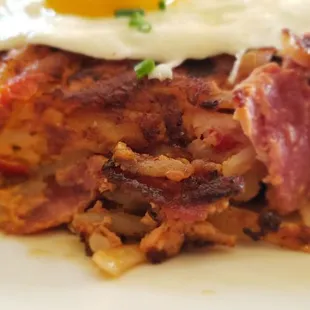 Corn beef hash up close