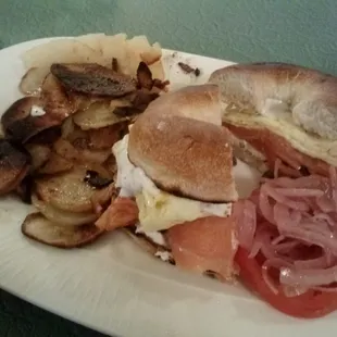 Smoked Salmon Bagel Sandwich