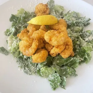 Fried Shrimp Caesar Salad