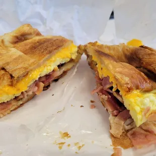 Croissant with Egg, Cheese and Bacon