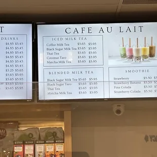 menus and prices