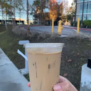 Iced Americano with half &amp; half