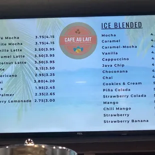 Iced Drinks &amp; Ice Blended