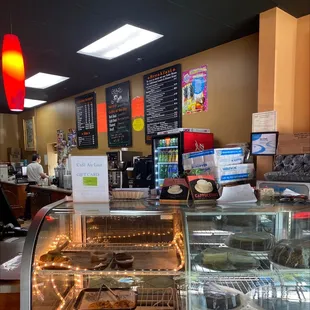 a display of pastries and pastries