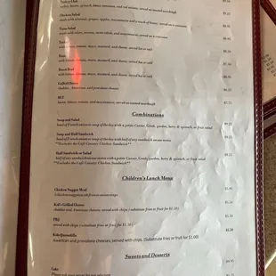 menu