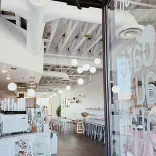 the interior of a cafe