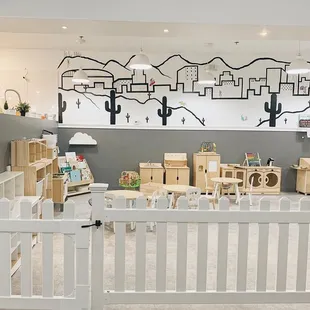 the interior of a cafe