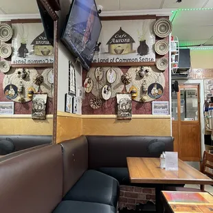 seating and a flat screen tv