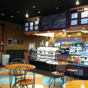 the interior of a cafe