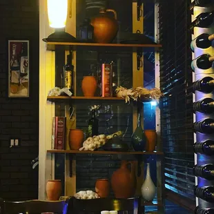 a view of a dining room